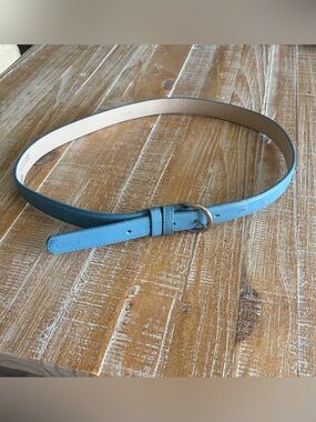 Vintage Coach USA Made Genuine Leather Teal Blue Belt Solid Brass XL 38 40 42